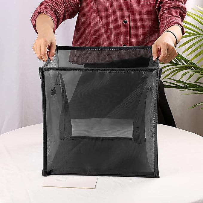 SOUJOY 4 Pack Popup Laundry Hamper, Collapsible Mesh Laundry Baskets with Handles, Foldable Clothes Hamper, Easy to Open, Portable for Laundry Storage, Kids Toy, College Dorm or Travel