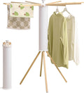 Clothes Drying Rack 4 Legs,Laundry Hanger Dryer Rack,Portable Dry Rack,Foldable Drying Rack-Drying Rack Clothing Laundry Bedroom Household Wooden-12rods