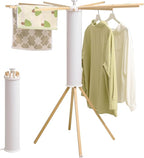 Clothes Drying Rack 4 Legs,Laundry Hanger Dryer Rack,Portable Dry Rack,Foldable Drying Rack-Drying Rack Clothing Laundry Bedroom Household Wooden-12rods