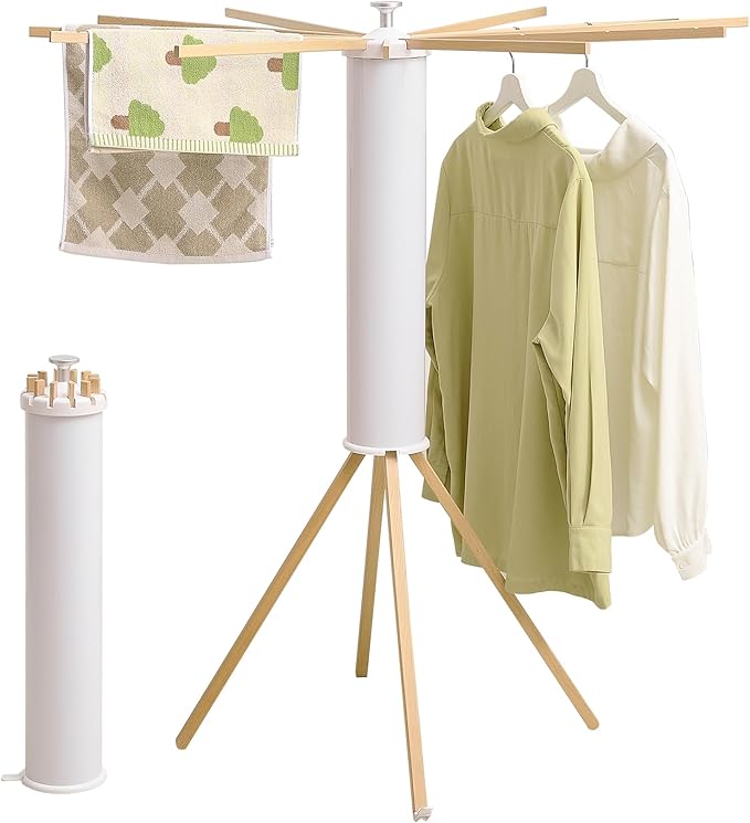 Clothes Drying Rack 4 Legs,Laundry Hanger Dryer Rack,Portable Dry Rack,Foldable Drying Rack-Drying Rack Clothing Laundry Bedroom Household Wooden-12rods