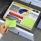 Acrimet Desk Drawer Organizer Tray with 8 compartments Bin Multi-Purpose for Desk Supplies and Accessories (Plastic) (White Color)