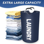 Vivicreate 115L Large Laundry Basket, Freestanding Tall Clothes Hamper, Foldable Washing Bin, Collapsible Laundry Bag (BLUE)