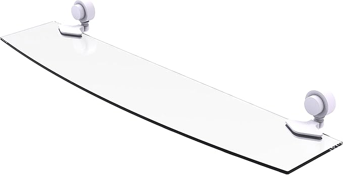 Allied Brass 433/24 Venus Collection 24 Inch Glass Shelf, Matte White