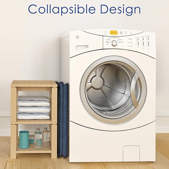 SNIGJAT Extra Large Laundry Hamper, 100 L Tall Laundry Basket with Sturdy Handles, Dirty Clothes Basket for Bedroom, Large Hamper, Sturdy Storage Organizer for Clothes Toys Blue