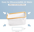 LONBET Toilet Paper Storage for 12 Rolls, Stackable & Foldable - The Ultimate Bathroom Organizer - Waterproof Basket with Bamboo Lid - Elegant Toilet Paper Storage Holder, Light Gray