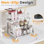 Under Sink Organizer, Heavy Duty Metal Pull Out Cabinet Organizer Slide Out Sink Shelf Organizer Height Adjustable, Multi-Purpose Storage Shelf for Kitchen Bathroom(Sliver,1Pack)
