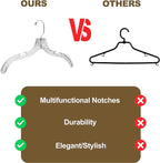 Quality Clear Plastic Hangers 96 Pack - Crystal Cut for Shirts, Suits, Coats, Dresses Hangers, Heavy Duty & Nonslip Design with Swivel Hook, 17 inches