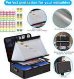 ENGPOW Fireproof Document Box with Lock,5200℉ Soft Case Fireproof Box with 25 Pocket Accordion File Folder,Multi-Layer Fireproof Water Resistant File Organizer Storage for Important Documents,Laptop