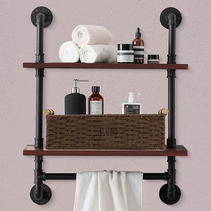 Toilet Paper Wicker Basket, Paper Rope Storage Basket with Wooden Handle, Wicker Baskets for Organizing, Decorative Storage Wicker Bins for Countertop, Small Basket Fits with Any Decor