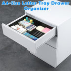 Letter-Size Tray, 2PCS Plastic Stackable A4 Paper Tray, Desk Drawer Organizer, Multi-use Large Storage Basket for Office Home Supplies,13 x 9.6 inch