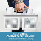 2Pack Shower Caddy Dorm: Portable Bathroom Caddy Organizer with Handle and Holes, Plastic Cleaning Caddy, Hard Shower Basket Storage Tote for Toiletry, College Dorm Room Essentials White/Silver