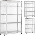 Clear PVC Shelf Cover, Extra Deep 36" W x 24" D x 72" H, 3-Way Opening with Two-Way Zipper, See-Through Waterproof Storage Shelving Cover for Warehouse