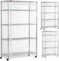 Clear PVC Wire Shelf Cover, 48" W x 18" D x 72" H, 3-Way Opening with Two-Way Zippers, Waterproof Transparent Shelving Cover for Storage Rooms & Utility Areas, Laundry Room, Kitchen & Garage