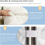 Wire Rack Covers,Heavy Duty 600D Dustproof Waterproof Storage Rack Covers for Metal Shelves,Storage Shelf Cover with Zipper for Wire Shlef,36''W x 19''D x 72''H,Beige with Clear Front