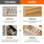 Lifewit 2.4" High 6 Pack Bamboo Drawer Dividers 33-42cm/13-16.5" Adjustable Wooden Drawer Organizer for Clothes/Utensils, Expandable Drawer Separator for Dresser/Kitchen/Bedroom/Office Organization