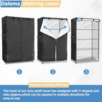 Wire Rack Covers,Heavy Duty 600D Dustproof Waterproof Storage Rack Covers for Metal Shelves,Storage Shelf Cover with Zipper for Wire Shlef,36''W x 14''D x 71''H,Black
