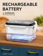 EAST OAK Cordless Electric Lunch Box for Adults, Heated Lunch Box Battery Powered with Automatic Heating, 5.5 Cups Portable Food Warmer with Removable Tray Divider