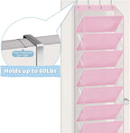 AOODA 10 Tier Clear Over the Door Shoe Organizer Storage, Deep Pockets Large Hanging Shoe Rack for Closet Door, Fit 20 Pairs Shoe Holder Hanger for Sneakers, Boots (Pink)