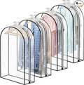 4 Pack Full Clear Garment Bags with Side Zipper, 50" Clothes Covers with 10" Gusset, Transparent Hanging Suit & Coat Covers for Closet Storage, Jackets, Dresses, Windbreakers