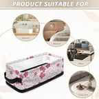 Storage Bin Toilet Paper Basket Multi-purpose Long Organizer Bins Small Kitchen Bathroom Small Items Storage Baskets Cubes Home Decorations Accessories, Cherry Blossom Pink White