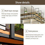 2-Tier Hanging Plant Shelf, Ceiling-Mounted Storage Rack for Kitchen & Home, Floating Flower Pot Stand & Wine Holder, Decorative Organizer (90x30x80cm)