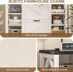 44" Lateral File Cabinet with Adjustable Shelves, Farmhouse 2 Drawer Filing Cabinet with Lock for Legal/A4/Letter, Wooden Printer Stand Office Furniture for Home Office, White and Black