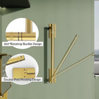 RUACQ Paper Towel Holder Under Cabinet, Wall Mounted or Adhesive Stainless Steel Paper Towel Holder,Square Base Paper Towel Rack for Kitchen, RV, Bathroom (Brushed Gold)