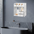 Adhesive Bathroom Wall Cabinet, Bathroom Cabinet Wall Mount with Drawers, Farmhouse Storage Cabinet Toilet Paper Storage 15 X 7 X 17inch