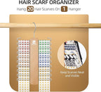 ZEDODIER 2 Pack Wooden Tie Rack, Tie Hanger for Men Closet, 40 Storage Capacity, Non-Slip Rotatable Tie Organizer, Hanging Space Saving Holder, Natural