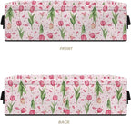 Storage Basket with Handles Collapsible Storage Bins Rectangular Fabric Organizer Box Multi-Use Shelf Baskets for Bedroom Bathroom Decor, Tulip Flower Pink Petal