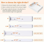 Lifewit 10 Pack 4" High Drawer Dividers 28-43.5cm/11-17" Adjustable Drawer Organizer for Clothes/Utensils, Expandable Drawer Separator in Dresser/Kitchen/Bedroom/Office Organization & Storage White