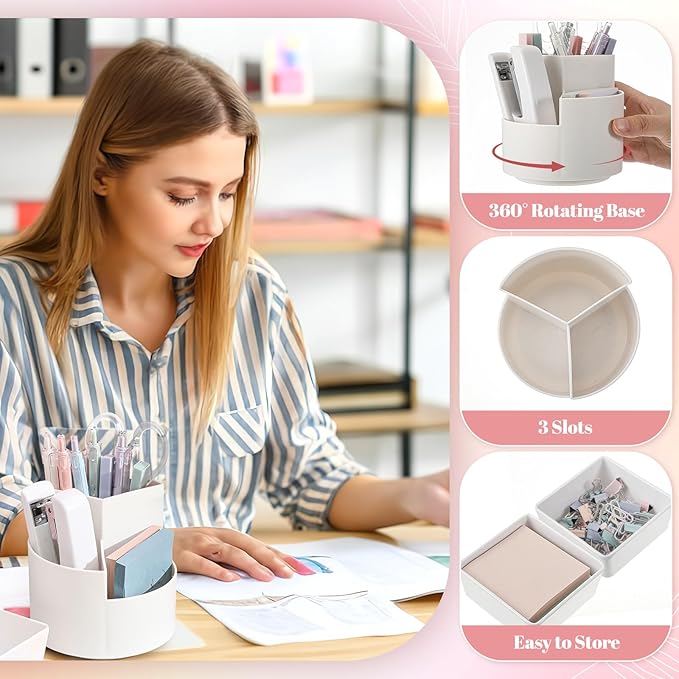 Kosiz 27 Pcs Black White Desk Accessories Gift for Aesthetic Desk Organizer Neutral Office Supplies Pen Holder Stapler Binder Sticky Notes Paper Clips Scissor Staples for Women(Fashion)