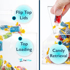 Candy Dispenser - Bulk Acrylic Storage Holder with Two Lids for Countertop or Wall Mount - Store Chocolate, Treats, Sweets, and Snacks (1)