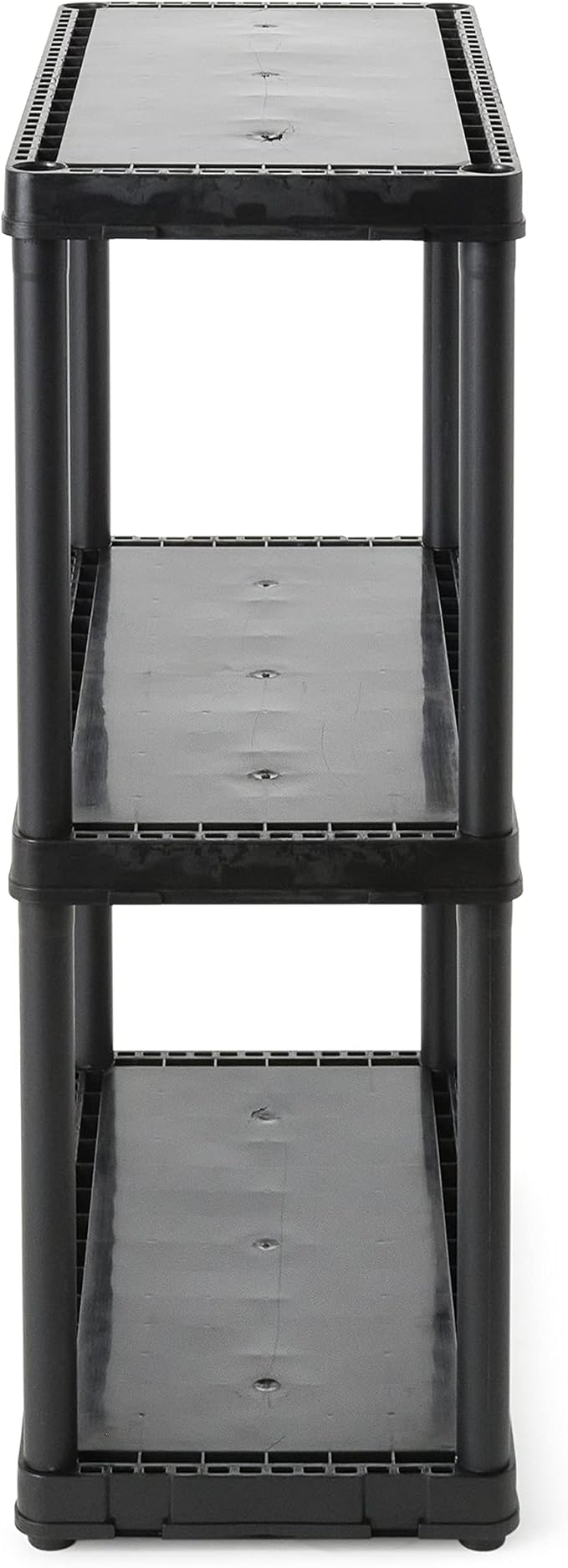 Gracious Living 33 Inch Heavy Duty 3-Shelf Light Duty Storage Shelf, Easy Assembly and Holds Up to 55 Pounds Per Shelf, Black