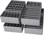 Dresser Drawer Organizer 8 Pack Clothes Underwear Sock Storage Dark Gray Drawer Dividers Grey Foldable Closet Organizer Storage Box Dresser Drawer Organizers