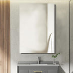 Medicine Cabinet with Mirror of Storage, 22x30 inch Aluminum Bathroom Cabinet, Assembly Needed, Surface Mount or Recessed Wall Cabinet with Adjustable Glass Shelves for Bathroom Bedroom