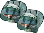 Collapsible Laundry Basket 90L, Foldable Mesh Pop-up Laundry Hamper with Handles, Dirty Clothes Hamper for Laundry with Side Storage Pocket(Green, 2PCS)