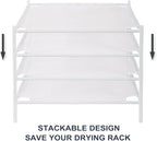 STO STO Sweater Drying Rack, 4-Pack Stackable Mesh Clothes Drying Rack, Laundry Drying Rack for Sweaters, Socks, Toys, White