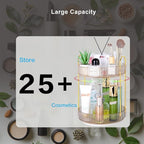 360 Rotating Makeup Organizer - Large Capacity Spinning Perfume & Cosmetic Skincare Holder for Vanity & Countertop (Vibrant Orange, 2 Tier)