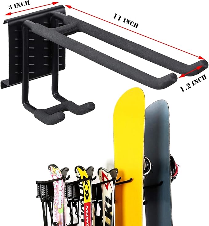 WALMANN Wall Mount Tool Organizer, Mop and Broom Holder, Garage Tools Storage Rack, Heavy Duty Garden Tool Storage Rack, Holds Up to 300 lbs (Pack of 2)