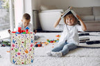 ESSME Kids Laundry Basket,Flower Hamper Collapsible Canvas Waterproof Storage Bin for Form, Nursery Hamper,Gift Baskets,toy bins(Flower cluster)