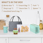 Bento Box Upgrade Japanese Lunch Box Kit,3 Layer Stackable Leakproof Lunch Box Containers with Accessories,Wheat Straw Bento Lunch Box for Kids and Adults