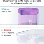 OfficeGoods 3-Tier Stackable Acrylic Holder- Stylish Desk Organizer and Storage for Office or Home – Transparent Round Design, Purple with Silver Metal Base