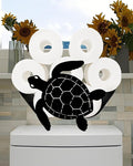 Sea Turtle Toilet Tissue Holder,Animal Paper Holders,Decorative Metal Papers Holder,Funny Toilet Animal Storage for Bathrooms,Bathroom Paper Organizer for Extra 8 Rolls Art Decor