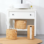 ELONG HOME Toilet Paper Basket with Lid for 6 Rolls, Water Hyacinth Wicker Toilet Paper Storage Holder, Toilet Paper Storage for Bathroom