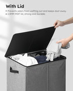 SOLEDI Laundry Hamper with Lid 130L Large & Tall Collapsible Laundry Basket, Clothes Hamper with Bag Removable Easy to Carry, Dirty Hampers for Bedroom, Bathroom, Dorm, College, Grey
