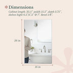 Hamilton Hills 16x26 Inch White Recessed Bathroom Medicine Cabinet with Mirror - Beveled Bathroom Cabinet Organizer with Shelves - Farmhouse Wall Mounted Hanging Medicine Mirror Unit