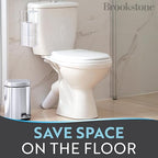 BROOKSTONE Over the Toilet Paper Holder Reserve - Toilet Paper Holder with Storage, Bathroom Toilet Paper Organizer, Metal Toilet Paper Roll Holder Fits Any Size Rolls - Matte White