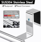 KES Over The Cabinet Door Towel Rack, Kitchen Towel Rack Over Cabinet Towel Bar Towel Holder SUS304 Stainless Steel 2 Pack Polished Steel, KTH200S26-P2