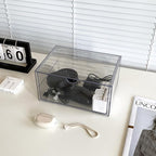 Clear Desk Organizers and Accessories, 2 Pack Plastic Drawer Organizer for Office Supplies, Marker Pen, Art Crafts, Stationery, Coffee Pods, Stackable Home Storage (2 Drawers)